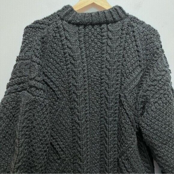 Chunky Knit Coatigan  with Pockets Handmade Cottagecore Grandmacore - Picture 10 of 16